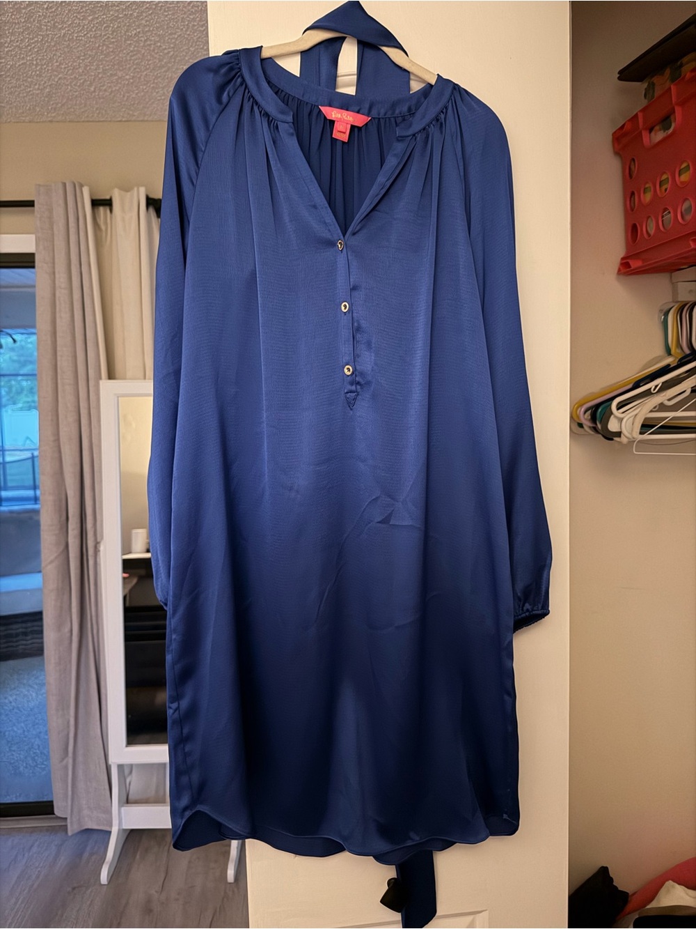 Lilly Pulitzer Navy Long-Sleeve Shift Dress